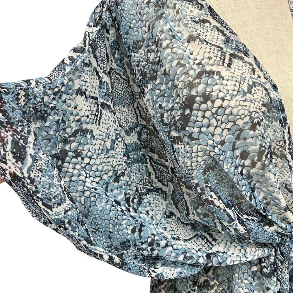Carlos Santana Blue Snakeskin Print Kaftan Dress One Size NWT - Picture 8 of 11